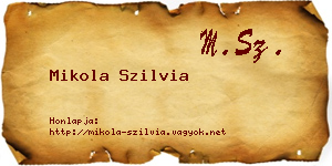 Mikola Szilvia névjegykártya